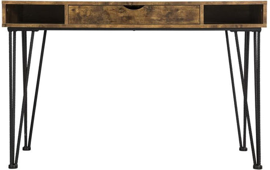 Mid Century Modern Wooden Writing Desk And 1 Drawer, Brown  By Benzara | Desks |  Modishstore 