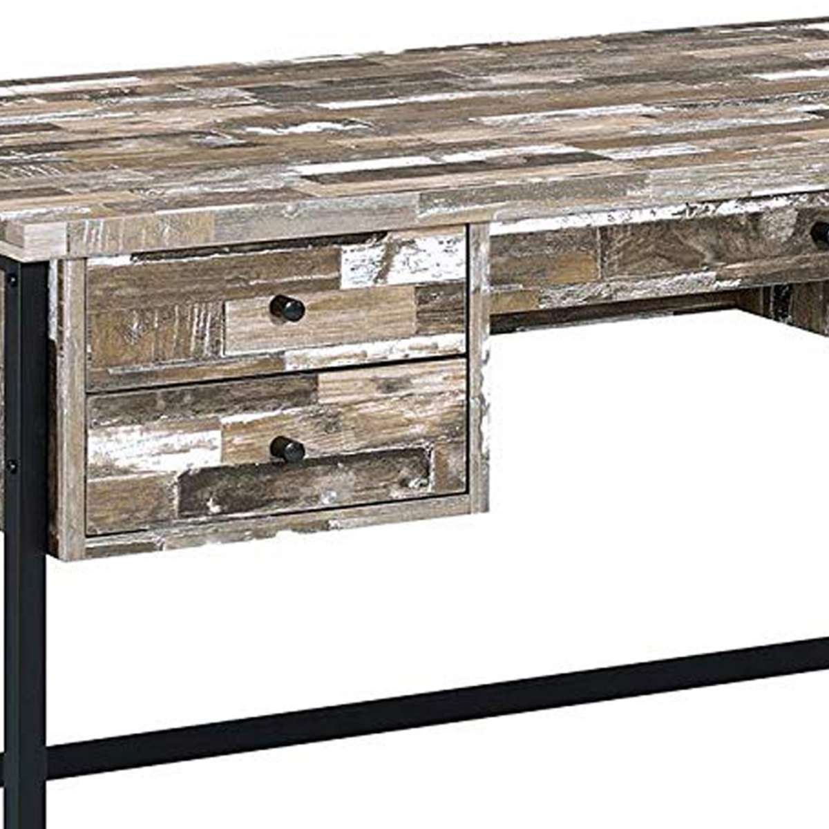 Rustic Style Wooden Writing Desk With Drawers  By Benzara | Desks |  Modishstore  - 3
