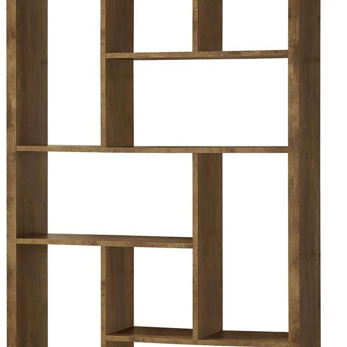 Metal And Wood Modern Style Bookcase With Multiple Shelves, Brown  By Benzara | Bookcases |  Modishstore  - 4