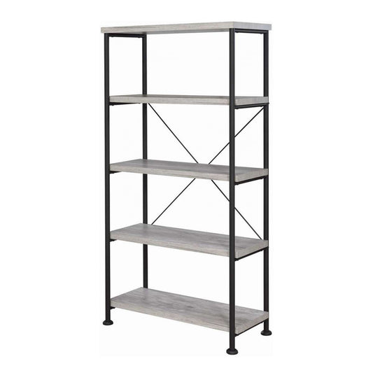 Sophisticated Wood And Metal Open Bookcase, Gray  By Benzara | Bookcases |  Modishstore 