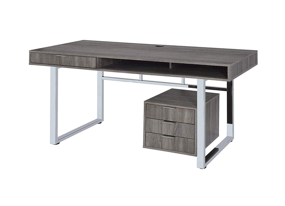 Elegant Contemporary Style Wooden Writing Desk, Gray  By Benzara | Desks |  Modishstore  - 2