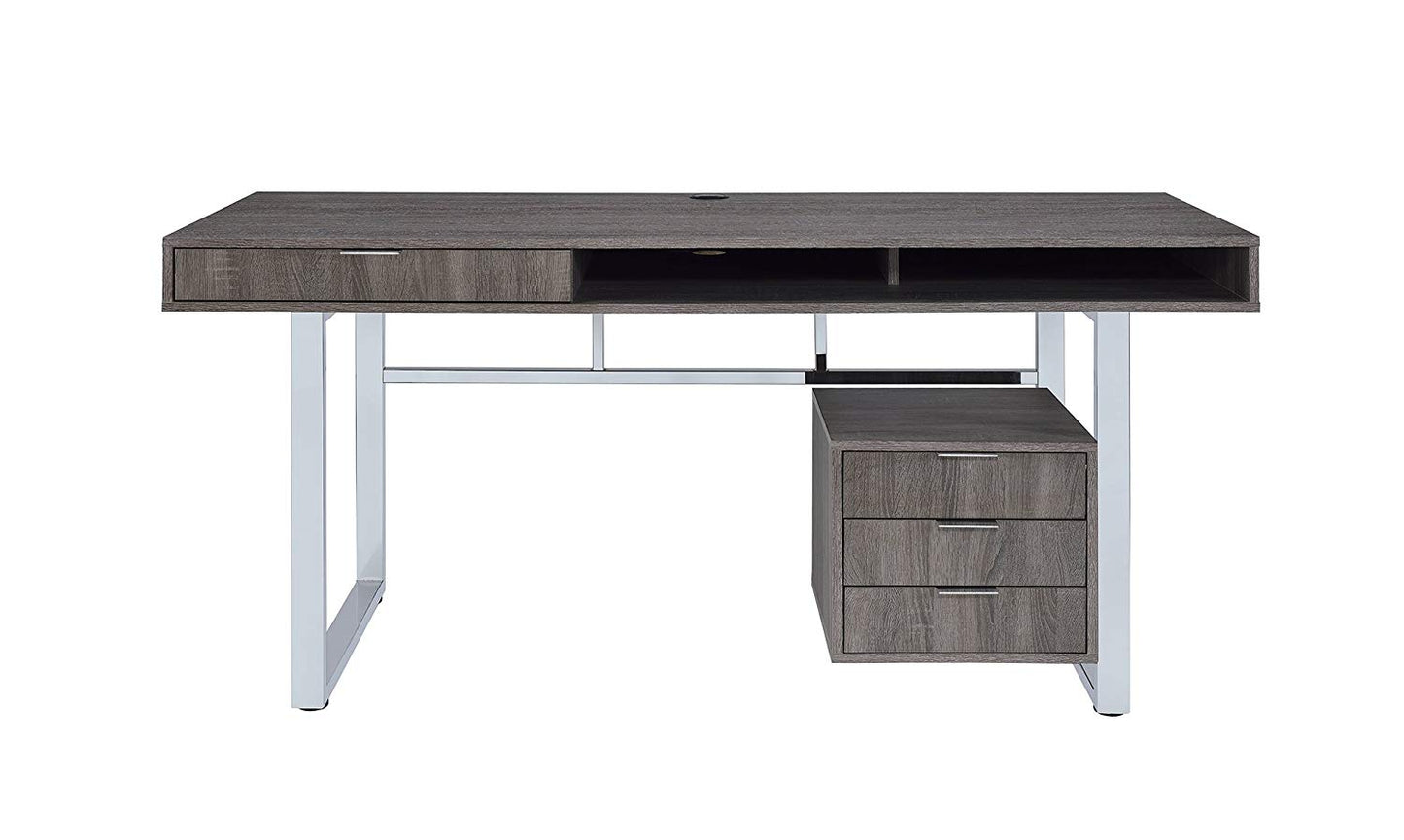Elegant Contemporary Style Wooden Writing Desk, Gray  By Benzara | Desks |  Modishstore 