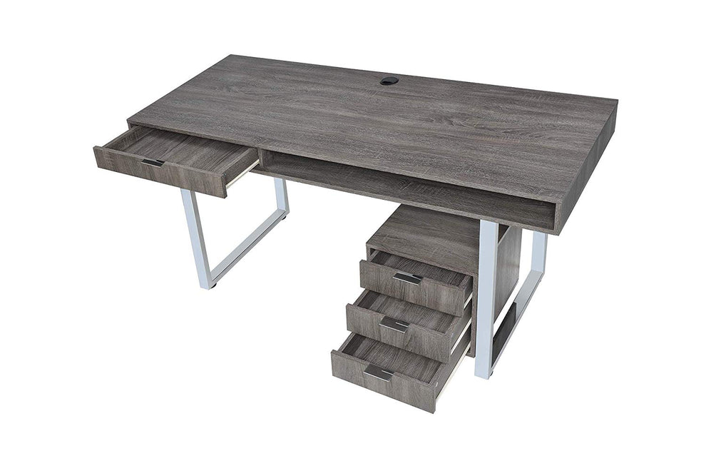 Elegant Contemporary Style Wooden Writing Desk, Gray  By Benzara | Desks |  Modishstore  - 4
