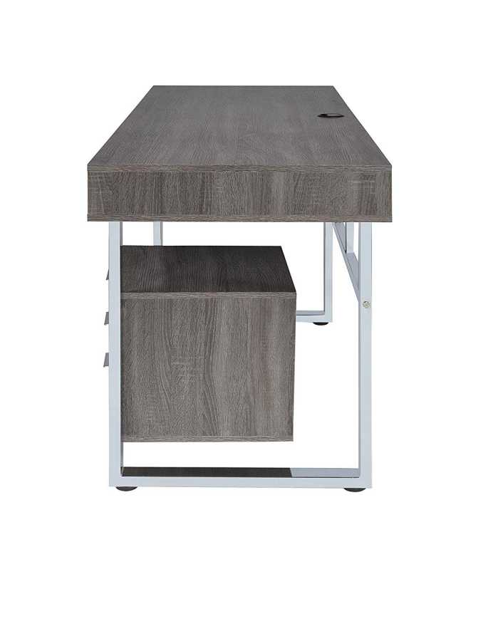 Elegant Contemporary Style Wooden Writing Desk, Gray  By Benzara | Desks |  Modishstore  - 3