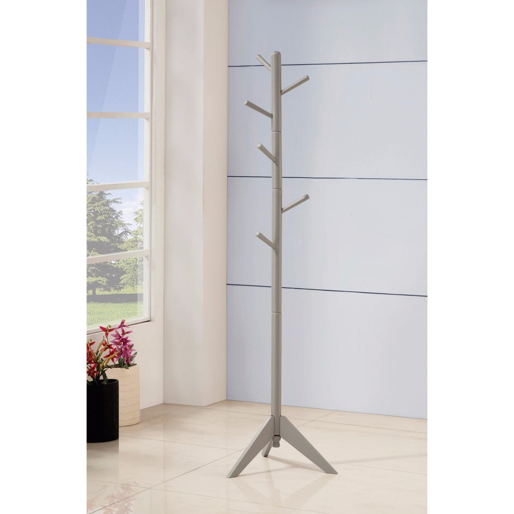 Well-Made Metal Coat Rack With Six Pegs, Gray  By Benzara | Coat Racks |  Modishstore 