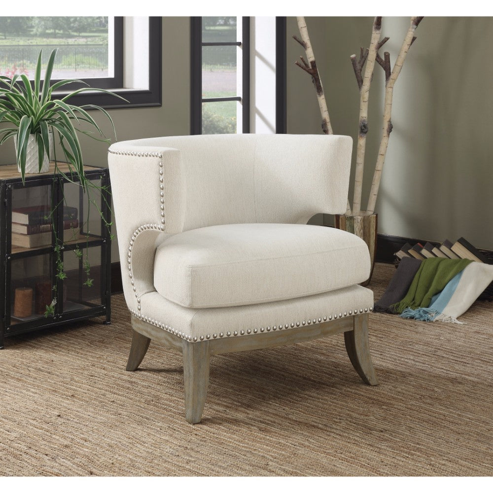 Luxuriously Styled Accent Chair, White By Benzara | Armchairs | Modishstore