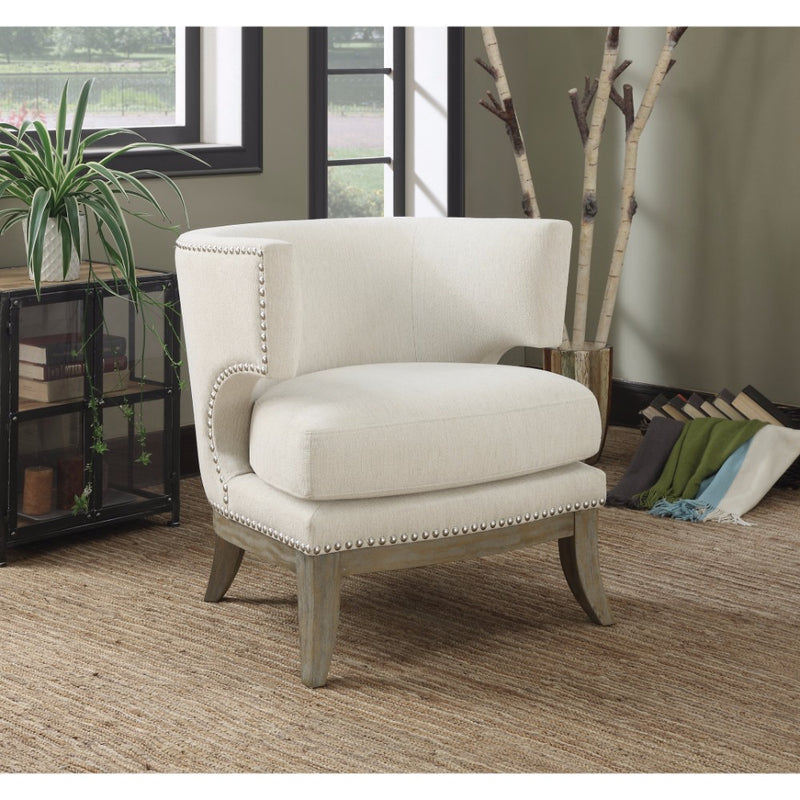 Luxuriously Styled Accent Chair, White By Benzara | Armchairs | Modishstore