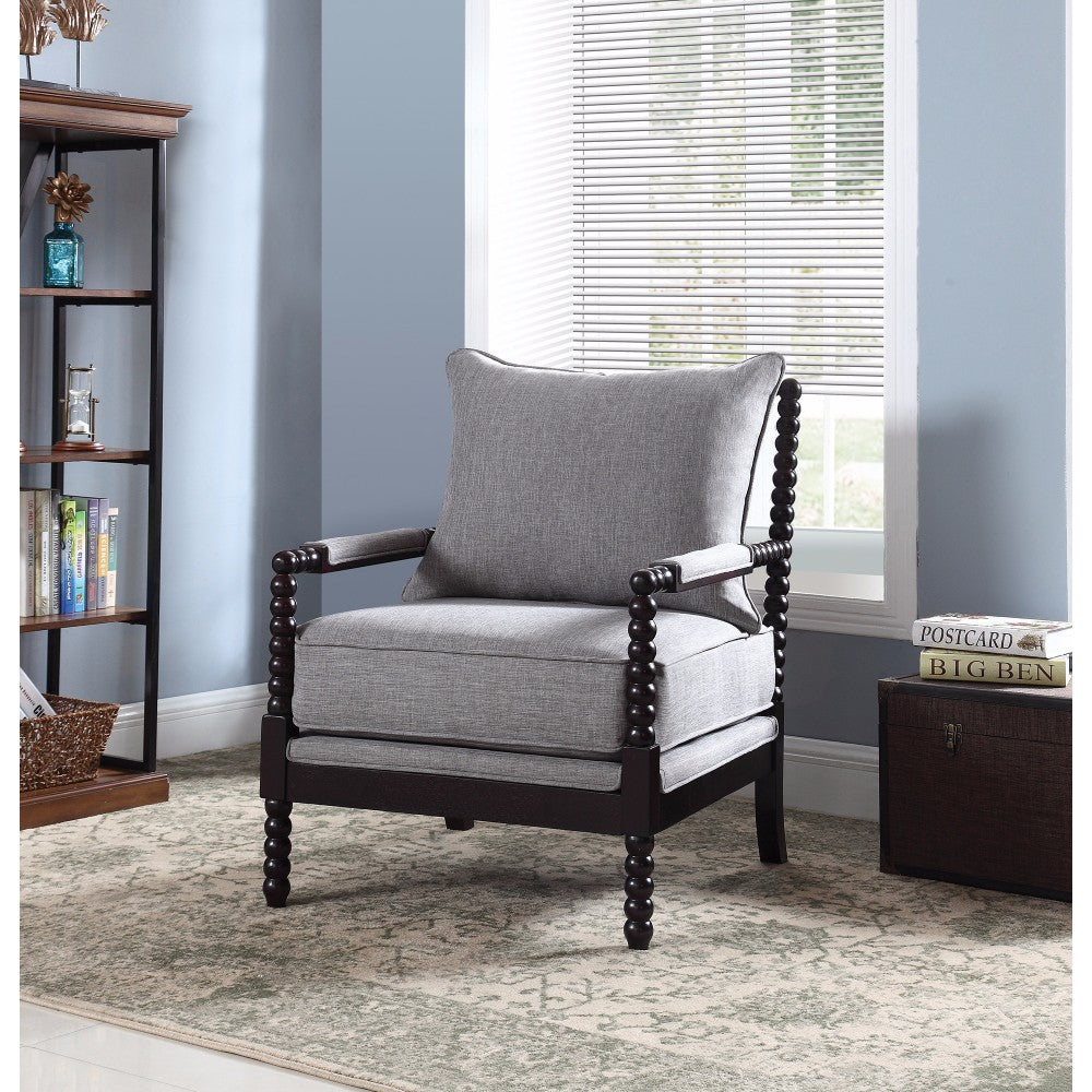 Turned Designing Accent Chair, Gray  By Benzara | Armchairs |  Modishstore 