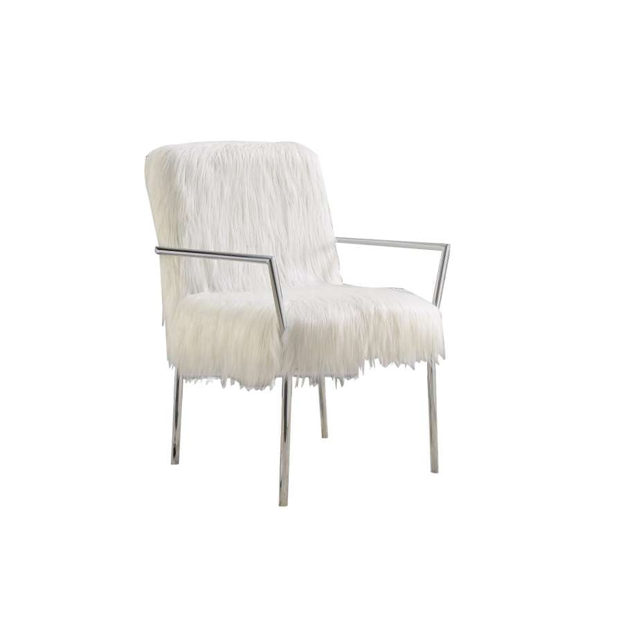 Elegantly Chic Accent Chair, White  By Benzara | Armchairs |  Modishstore  - 2