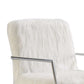 Elegantly Chic Accent Chair, White  By Benzara | Armchairs |  Modishstore  - 4