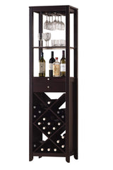 Smart Looking Wine Cabinet, Espresso Brown  By Benzara