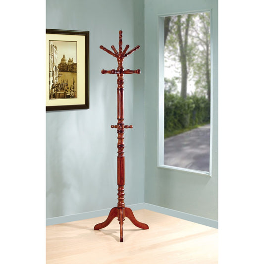 Traditional Wooden Coat Rack With Spining Top, Brown By Benzara | Coat Racks | Modishstore
