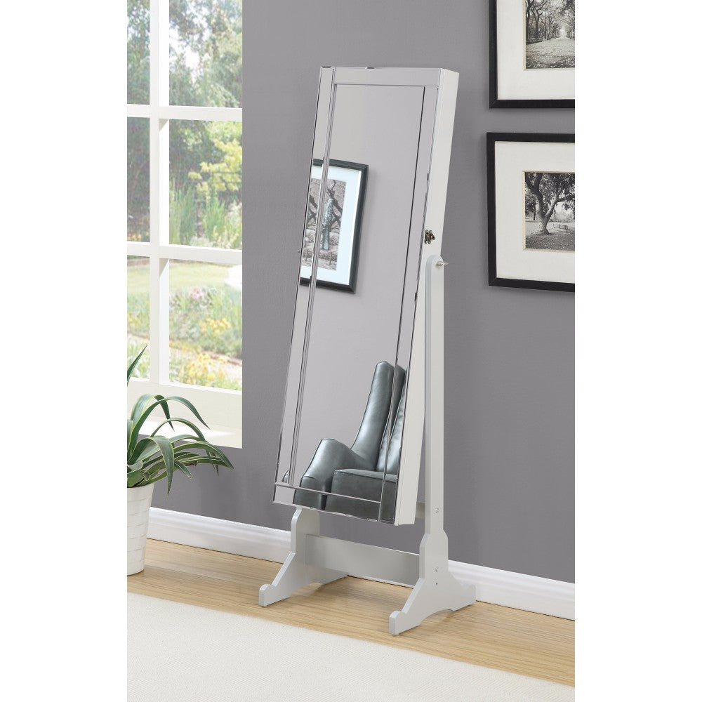 Beautiful  Jewelry Cheval Mirror  With Interior Storage, Gray By Benzara | Mirrors |  Modishstore 