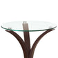 Contemporary Metal Accent Table With Glass Top, Brown And Clear  By Benzara | Coffee Tables |  Modishstore  - 4