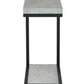 Industrial Faux Cement Designed Snack Table, Gray And Black  By Benzara | Coffee Tables |  Modishstore  - 3
