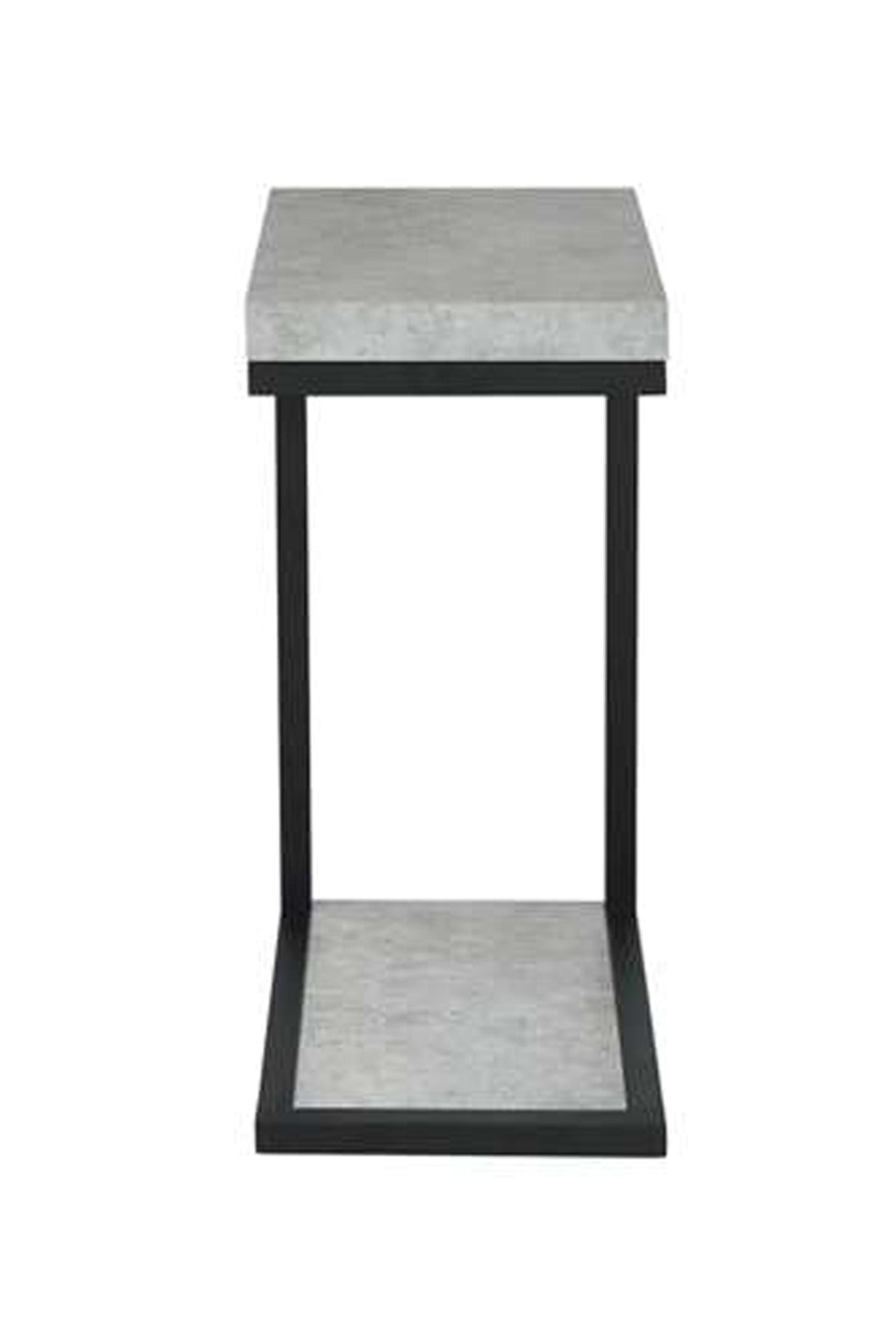 Industrial Faux Cement Designed Snack Table, Gray And Black  By Benzara | Coffee Tables |  Modishstore  - 3