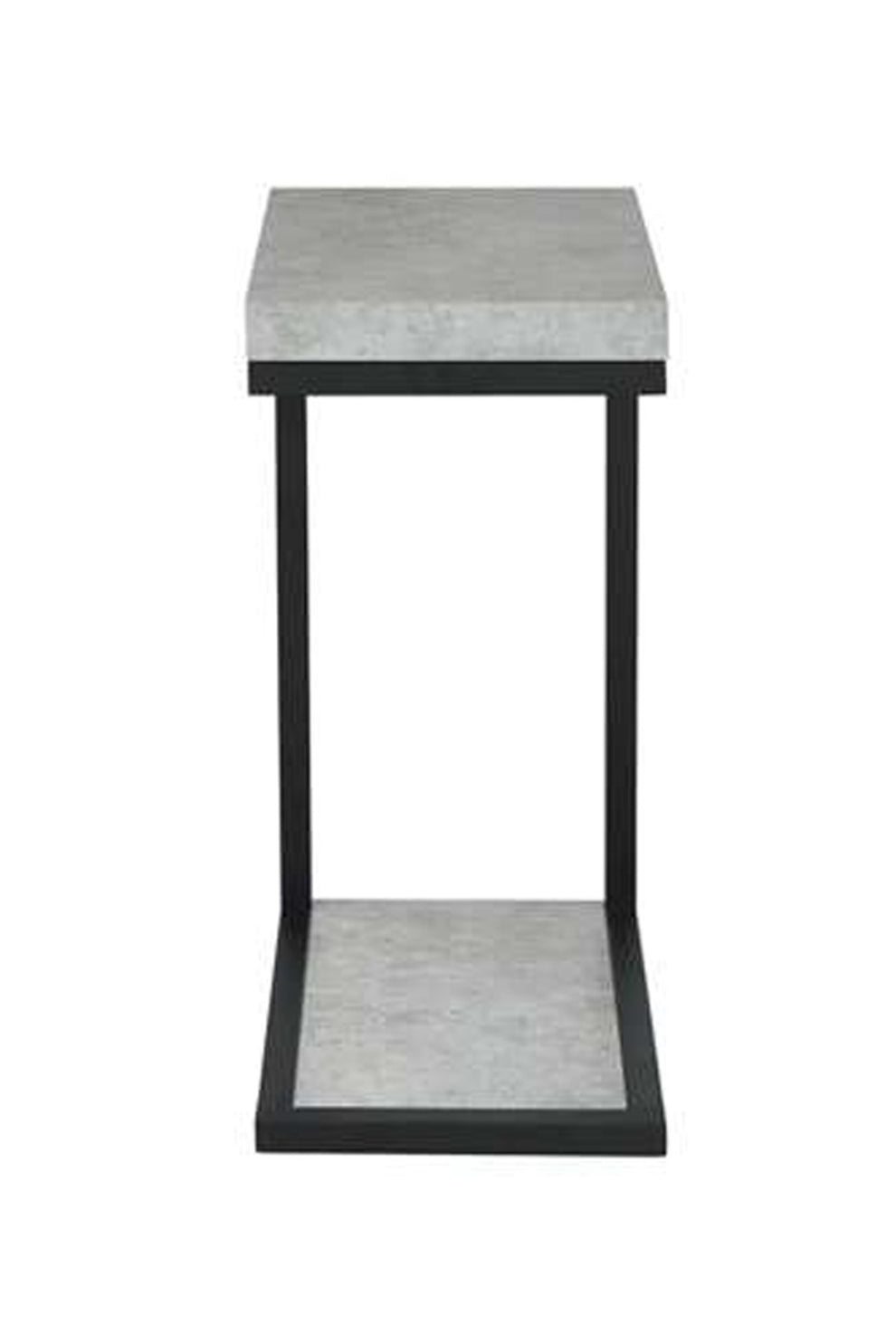 Industrial Faux Cement Designed Snack Table, Gray And Black  By Benzara | Coffee Tables |  Modishstore  - 3