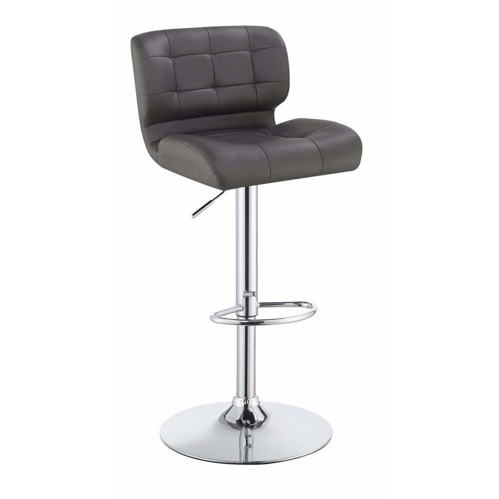 Contemporary Adjustable Swivel Metal Bar Stool, Gray ,Set Of 2  By Benzara | Bar Stools |  Modishstore 