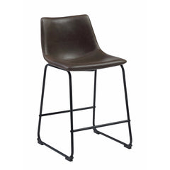 Transitional Contoured Counter Height Stool, Dark Brown, Set Of 2  By Benzara