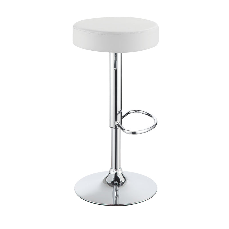 Classy Backless Adjustable Height Bar Stool, White  By Benzara | Bar Stools |  Modishstore 