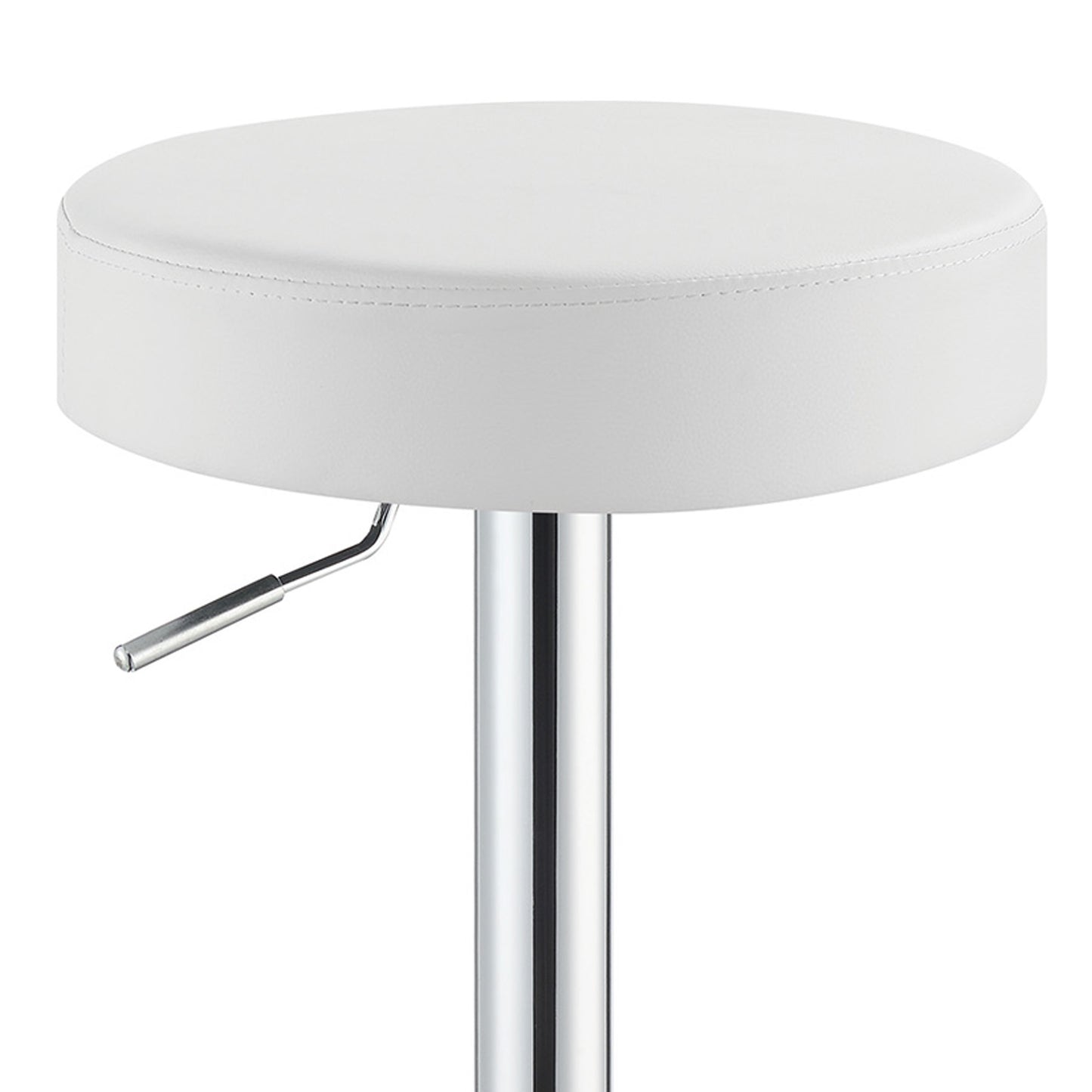 Classy Backless Adjustable Height Bar Stool, White  By Benzara | Bar Stools |  Modishstore  - 4