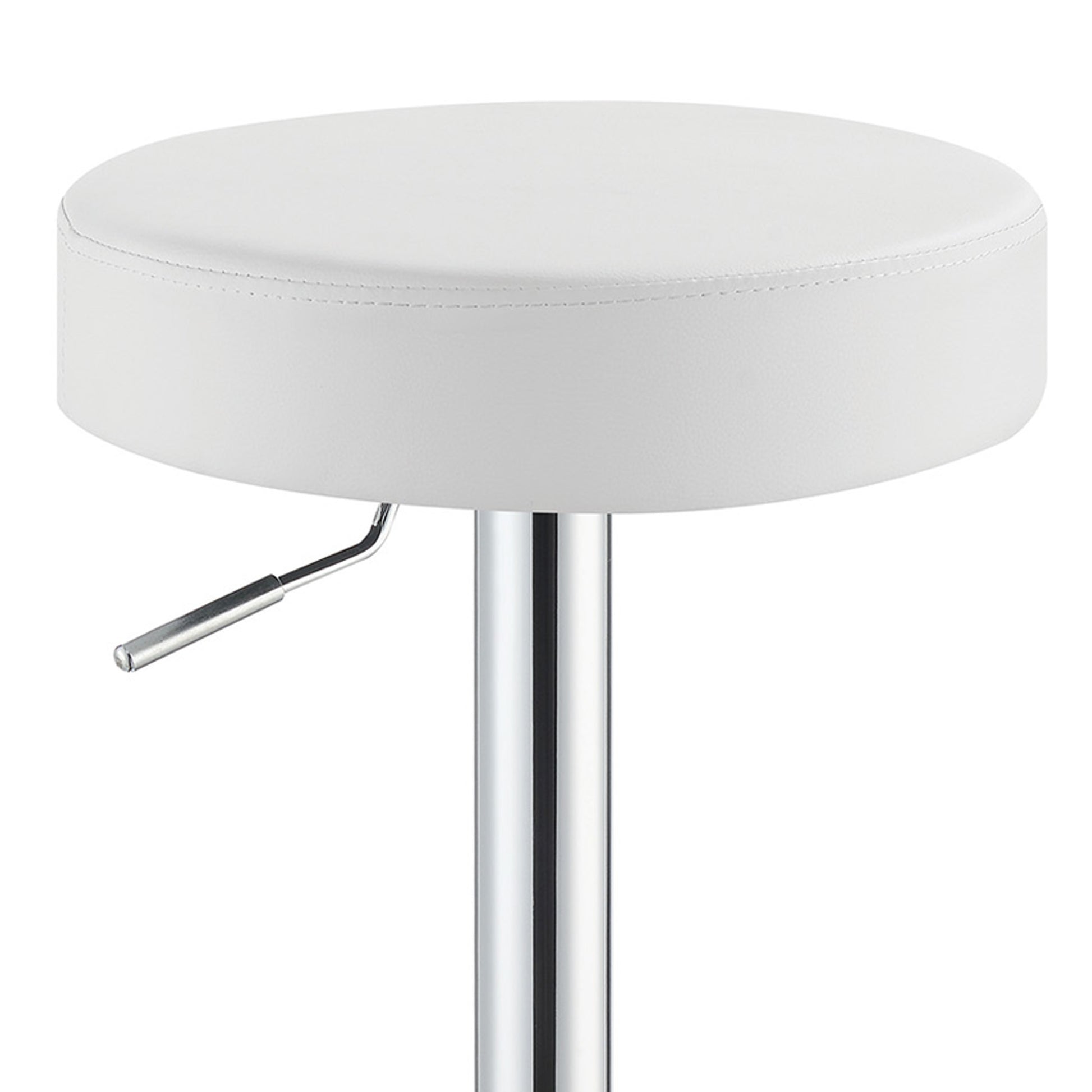 Classy Backless Adjustable Height Bar Stool, White  By Benzara | Bar Stools |  Modishstore  - 4