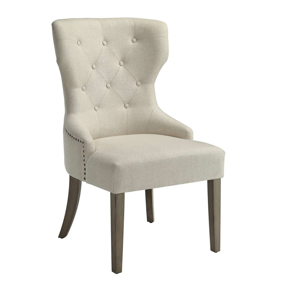 Luxurious And Comfy Button Tufted Dining Chair, Beige  By Benzara | Dining Chairs |  Modishstore 