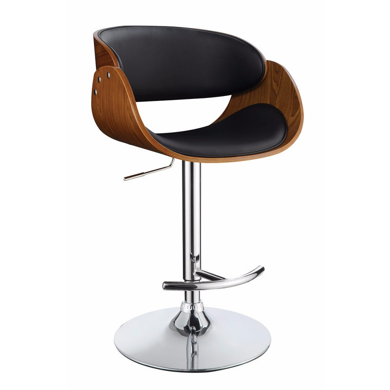 Contemporary Style Adjustable Bar Stool, Black And Brown  By Benzara | Bar Stools |  Modishstore 