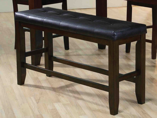 Comfy Wooden Counter Height Bench, Black & Espresso Brown By Benzara | Benches | Modishstore