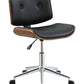 Wooden Back Armless Office Chair With Metal Star Base, Black And Brown  By Benzara | Office Chairs |  Modishstore 