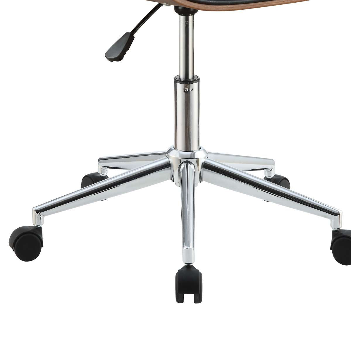 Wooden Back Armless Office Chair With Metal Star Base, Black And Brown  By Benzara | Office Chairs |  Modishstore  - 3