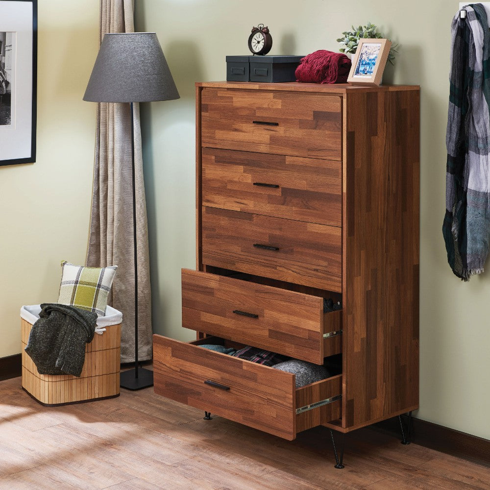 Enchanting  Wooden Chest With 5 Drawers, Walnut Brown By Benzara | Drawers |  Modishstore 
