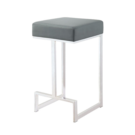 Metal Counter Height Stool, Grey  By Benzara | Counter Stools |  Modishstore 