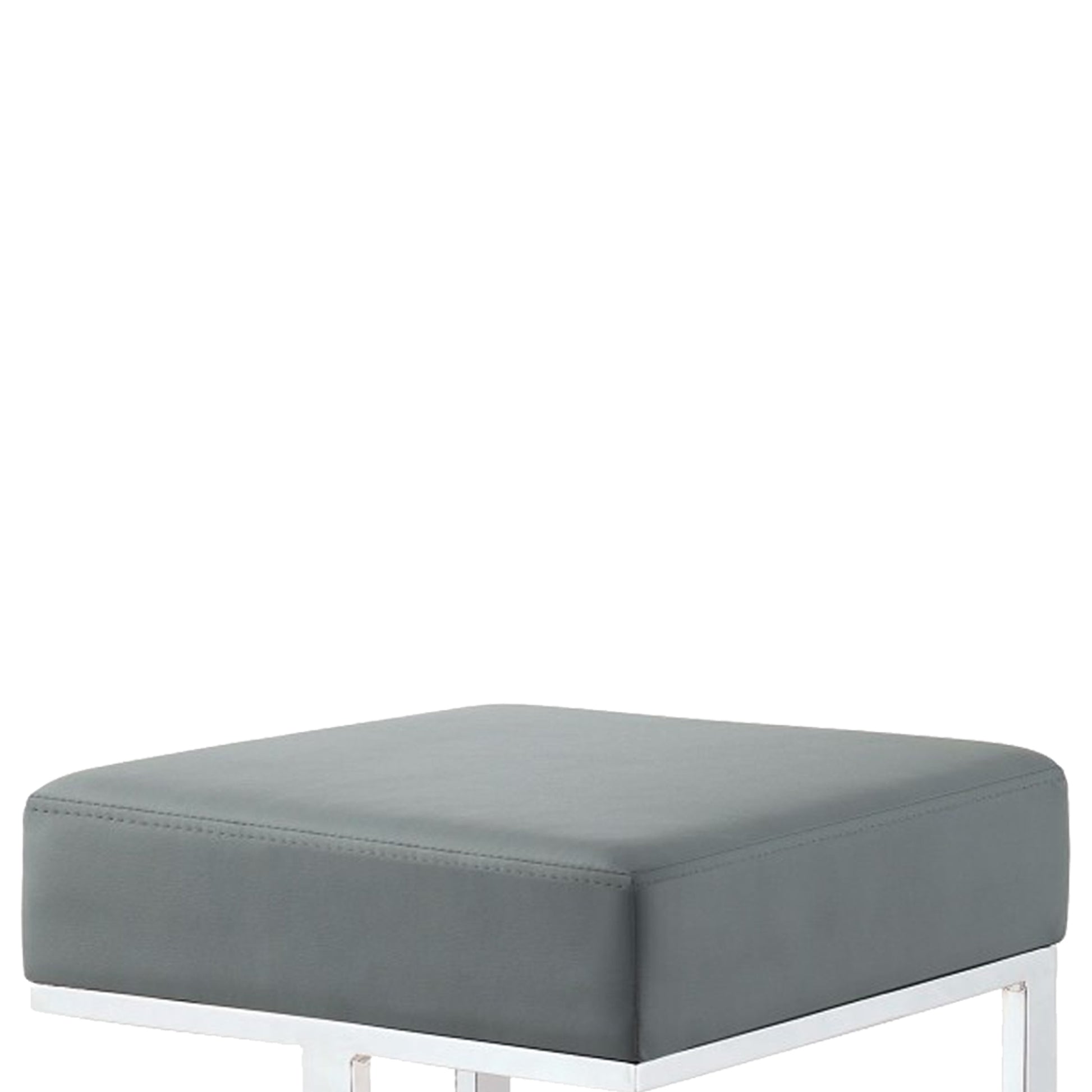 Metal Counter Height Stool, Grey  By Benzara | Counter Stools |  Modishstore  - 3