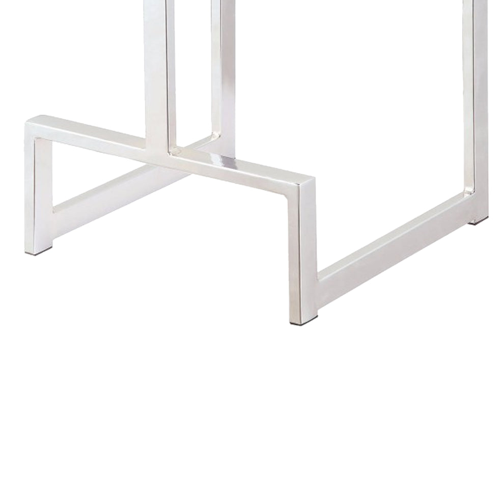 Metal Counter Height Stool, Grey  By Benzara | Counter Stools |  Modishstore  - 4