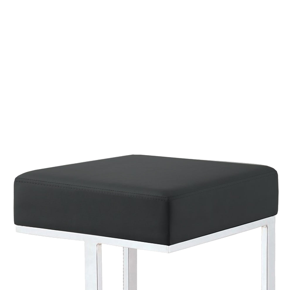 Metal Counter Height Stool, Black  By Benzara | Counter Stools |  Modishstore  - 3