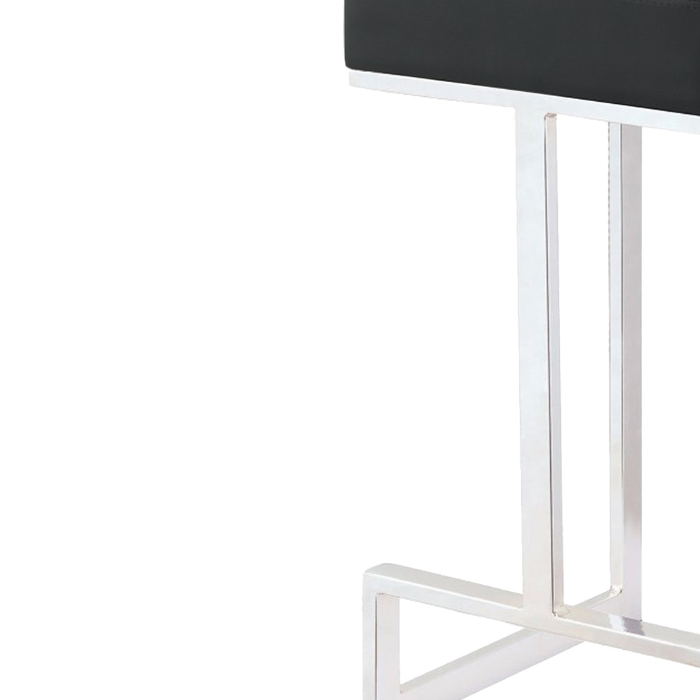 Metal Counter Height Stool, Black  By Benzara | Counter Stools |  Modishstore  - 5