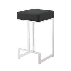 Metal Counter Height Stool, Black  By Benzara