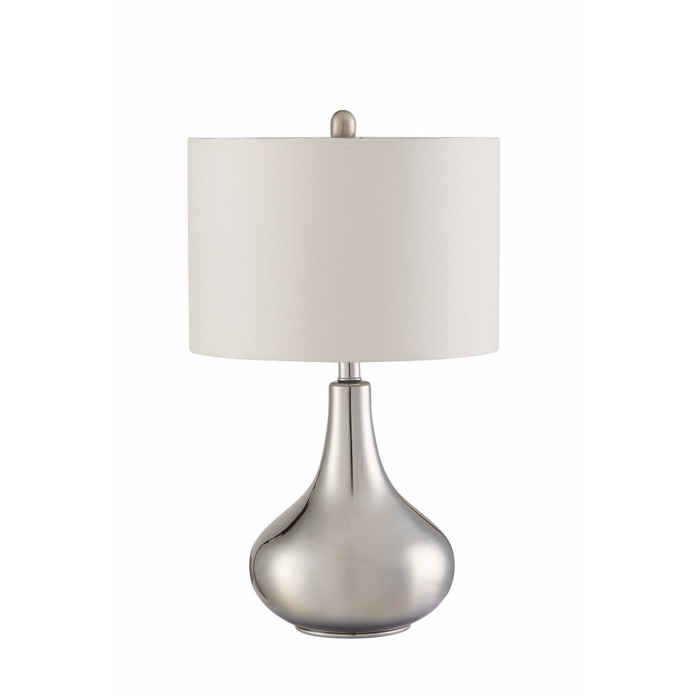 Sophisticated Teardrop Glass Table Lamp, White And Clear By Benzara | Desk Lamps | Modishstore