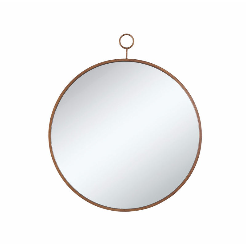 Round Wall Mirror With A Loop Hanger, Gold And Silver By Benzara | Mirrors |  Modishstore 