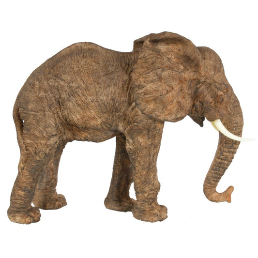 Polyresin Walking Elephant Accent, Brown  By Benzara | Decor |  Modishstore 