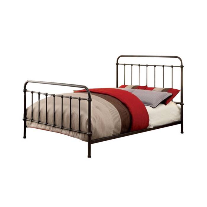 Metal Queen Size Platform Bed With Headboard & Footboard, Deep Bronze  By Benzara | Beds |  Modishstore  - 2