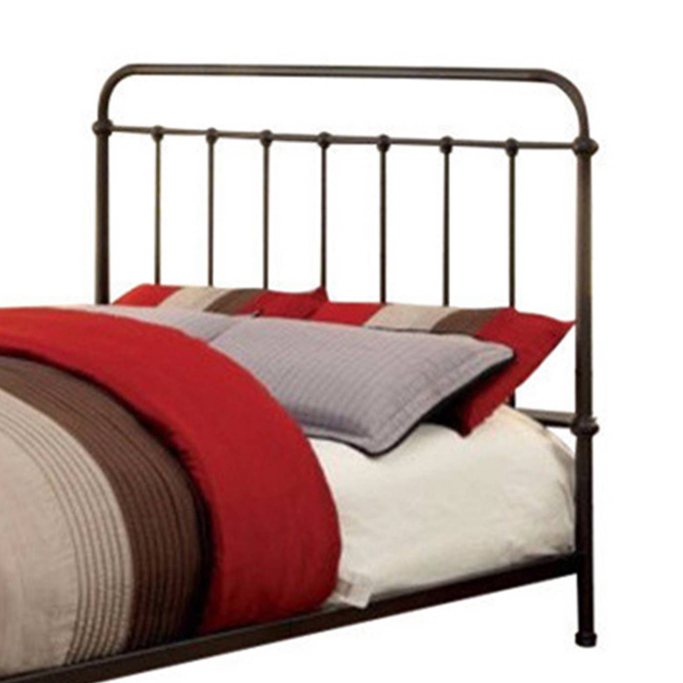 Metal Queen Size Platform Bed With Headboard & Footboard, Deep Bronze  By Benzara | Beds |  Modishstore  - 6