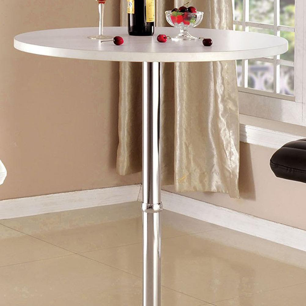 Wood & Metal Bar Table, White By Benzara | Bar Tables |  Modishstore  - 2