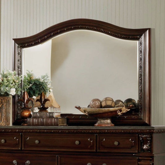 Wooden Beveled Mirror, Dark Cherry Brown By Benzara | Mirrors |  Modishstore 