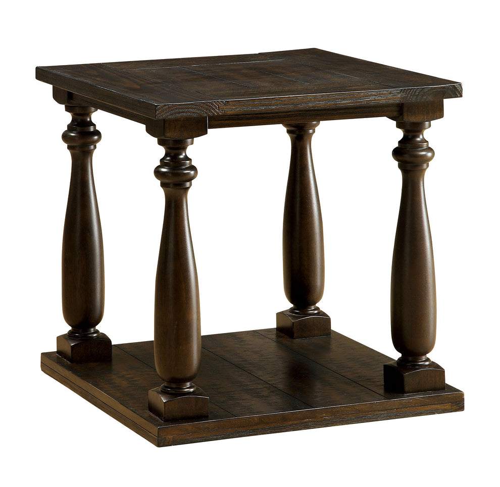 Wooden End Table With Open Shelf, Dark Walnut Brown By Benzara | Console Tables | Modishstore - 2