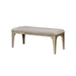 Wooden Bench With Comfy Cushioned Seat Gray By Benzara | Benches | Modishstore - 2