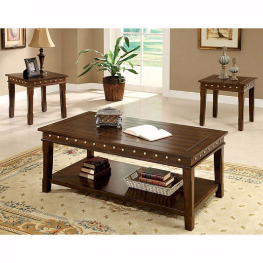 Solid Wood Coffee & End Tables Set, Dark Brown, Pack Of 3 By Benzara | Coffee Tables |  Modishstore 