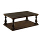 Wooden Coffee Table With Open Bottom Shelf, Dark Walnut Brown By Benzara | Console Tables | Modishstore - 2