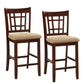 Wooden Counter Height Chair, Dark Brown & Cream, Set Of 2 By Benzara | Armchairs | Modishstore - 4